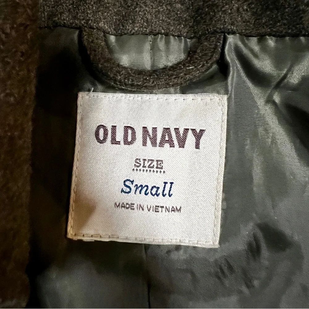 Old Navy Wms‎ Wool Blend Moss Green Military Crop Lined Retro Preppy Jacket S